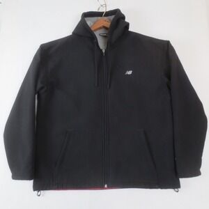 New Balance Jacket‎ Mens Large Black Fleece Lined Full Zip Hooded Outdoor Hiking